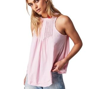 Free People Go To Town Pink Draped Flowy Tank Top - M